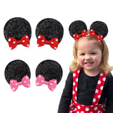 Hjiaruiky mouse ears bow clip set on hair for party-ready look