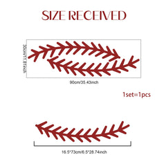 HJKlove baseball stitch wall decal close-up shows realistic stitching texture.