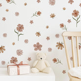 HJKlove boho flower wall decals pink blooms for quick, charming nursery decor