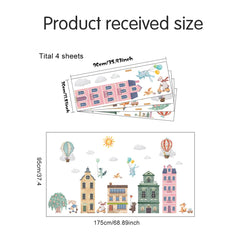 HJKlove city animals wall sticker set creates charming baby room ambiance with friendly figures