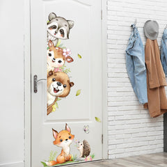 HJKlove watercolor jungle hedgehog wall decal creates cozy nursery accents.