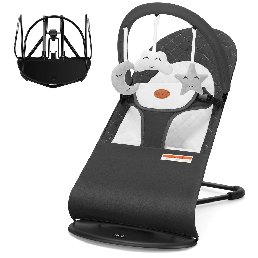 HKAI baby bouncer dark grey offers portable comfort and soothing playtime