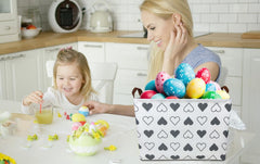 HKEC rectangle black heart basket open top ideal for quick toy organization