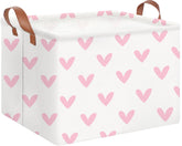 HKEC Rectangle Pink Valentine basket top view for easy kids' toy organization