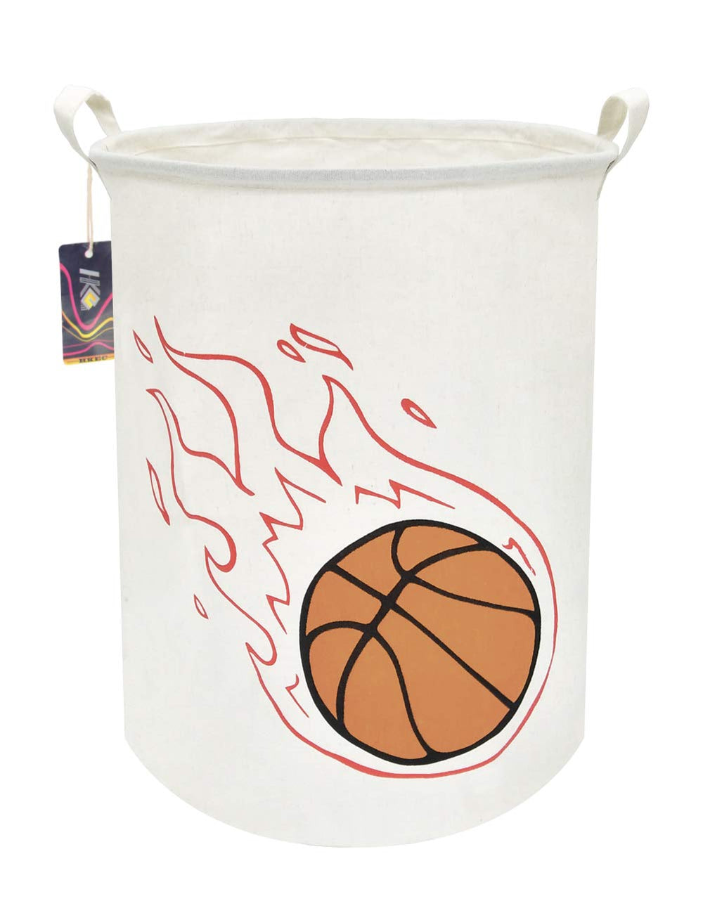 HKEC basketball laundry hamper folded compactly for storage