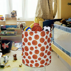 HKEC bright basketball laundry basket folded-storage demonstrates space-saving design