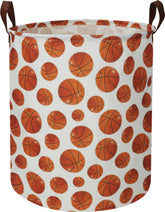 HKEC bright basketball laundry basket front-view for easy-access storage