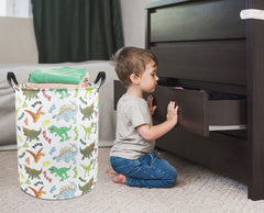 HKEC dinosaur laundry basket collapsed design shows space-saving storage