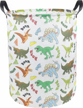 HKEC dinosaur laundry basket front view aids kid room organization