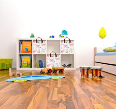 HKEC pink butterfly storage bin with collapsible design for space-saving storage.