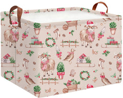 HKEC rectangle storage basket folded for space-saving storage.
