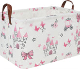HKEC Rectangle Storage Basket with Handles shows easy portability for toys and books.