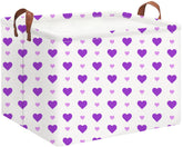 HKEC Rectangle Storage Basket Purple Love shows foldable design for compact storage
