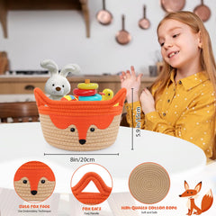 Hkojewp fox basket soft-texture photo emphasizes skin-friendly cotton rope ideal for babies.