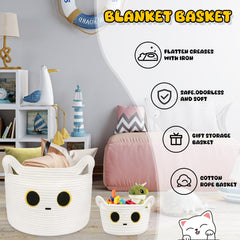 Hkojewp nursery organization basket demonstrates versatile use in living room