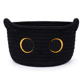 Hkojewp small storage basket with black cat ears for nursery toy organization.