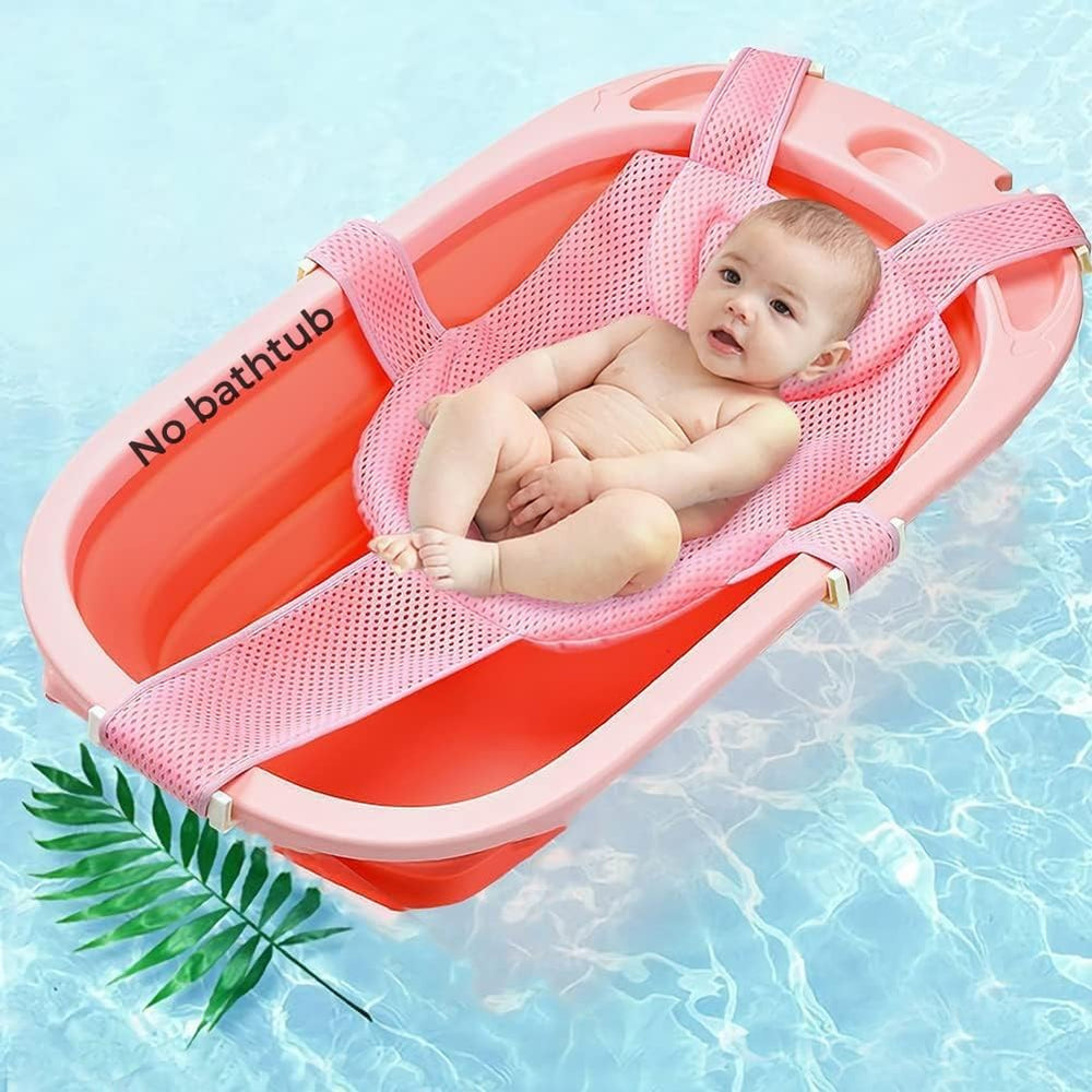 HKSICHENGKEJI baby bath seat mat features soft mesh for gentle bathing.