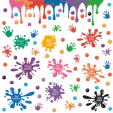 HLNIUC ink splatter wall decal ensemble for vibrant classroom or playroom decor.