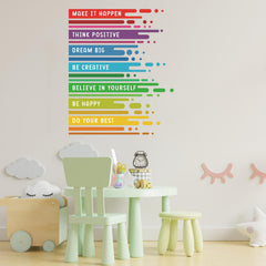 HLNIUC Positive Affirmation Wall Decal 59pcs adds colorful motivation to classrooms.
