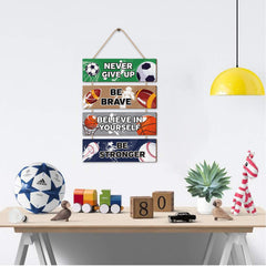 HLNIUC baseball wood sign adds retro charm to kids room decor.