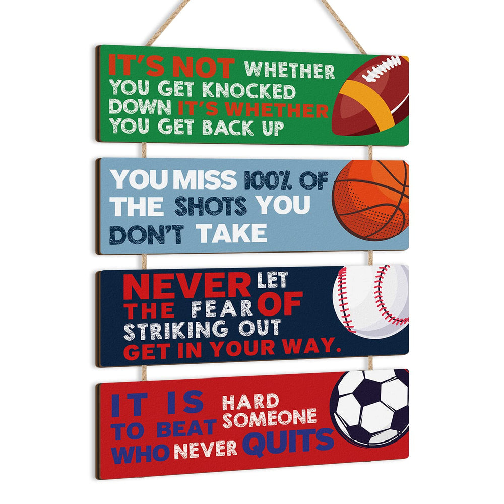 HLNIUC football sign wall decor brightens boys' room with motivational vibes