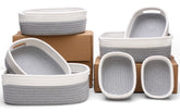 HLWDFLZ basket set in white and gray for nursery storage.