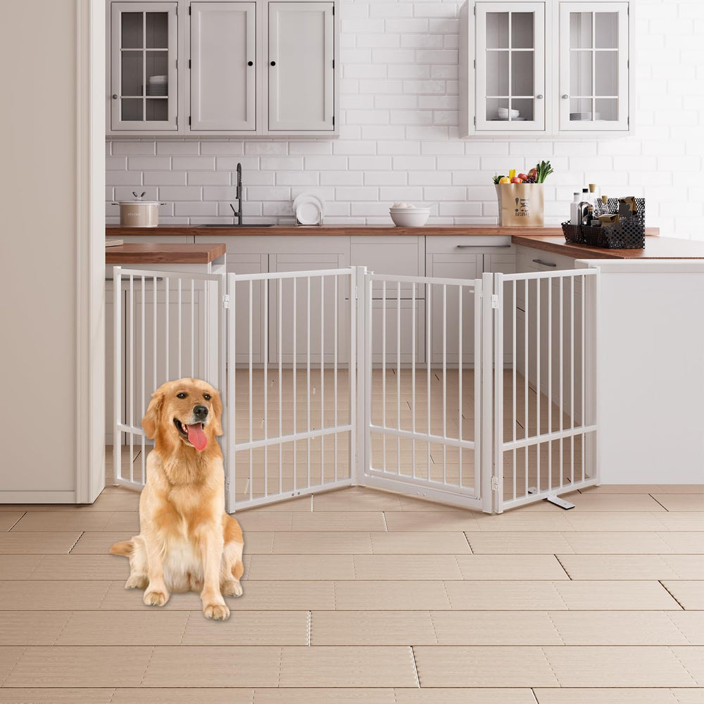 HMHTCT full metal dog gate 4-panel assembly for versatile indoor containment