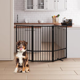 HMHTCT full metal dog gate panels provide durable freestanding containment for stairs and hallways.