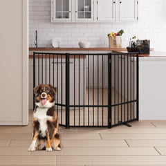 HMHTCT full metal dog gate panels provide durable freestanding containment for stairs and hallways.