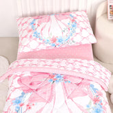 HNHUAMING toddler bedding pink bows close-up shows soft microfiber for cozy sleep