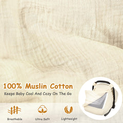 HNHUAMING car seat cover apricot mesh window for ventilation and privacy.