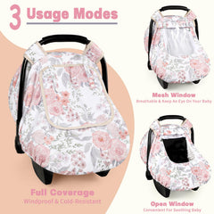 HNHUAMING car seat cover full protection—shields sun, wind, and cold