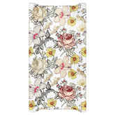 HNHUAMING floral changing pad cover fabric closeup shows soft cotton-poly blend for baby comfort