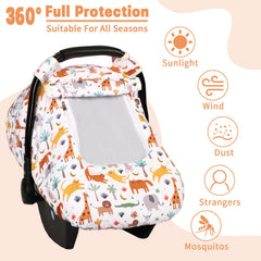 HNHUAMING infant car seat cover features breathable mesh window for easy checks.
