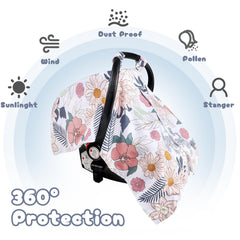 HNHUAMING infant car seat canopy shields sun and wind with privacy