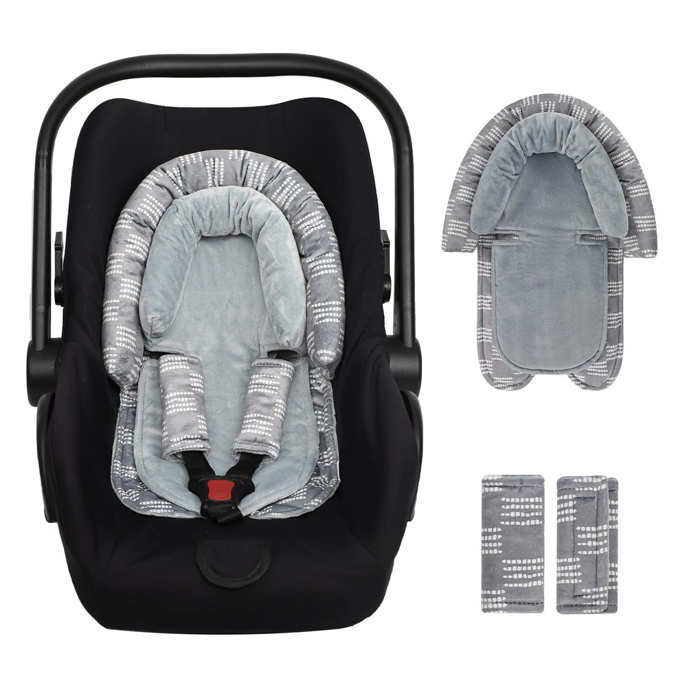 HNHUAMING infant car seat insert shows head-support feature for newborn comfort during travel