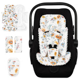 HNHUAMING infant seat insert daisy flower closeup with soft minky texture for gentle soothing