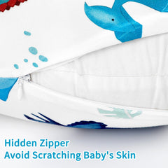 Hidden zipper on HNHUAMING nursing pillow cover for skin-safe closure