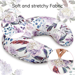 HNHUAMING purple flower cover side view showcasing unisex design for nursery decor.