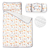 HNHUAMING Toddler Nap Mat rolled for easy travel and compact storage.