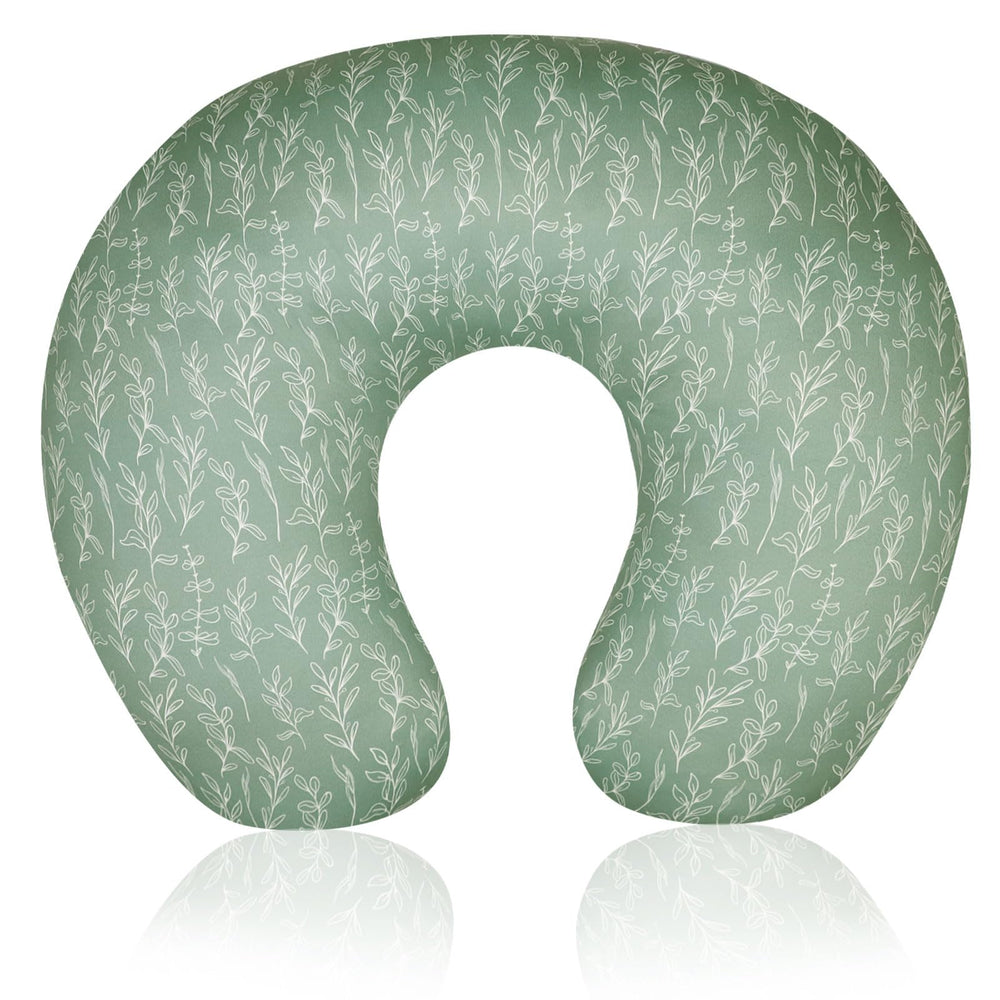 HNHUAMING green sage nursing pillow cover close-up showing soft, breathable fabric for feeding comfort