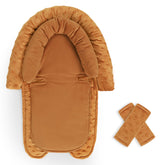 HNHUAMING infant head-body support brown closeup offers cozy travel comfort for newborns.