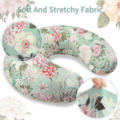 HNHUAMING nursing pillow cover fitted design close-up shows secure stretch fit.