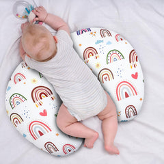 HNHUAMING Nursing Pillow Cover on a pillow, ready for feeds