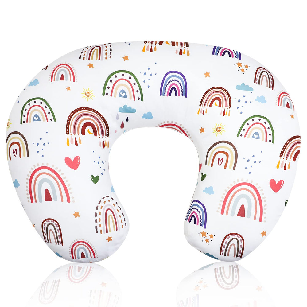 HNHUAMING Rainbow Nursing Pillow Cover fabric close-up showing soft, hypoallergenic material for baby comfort