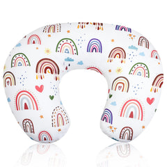 HNHUAMING Rainbow Nursing Pillow Cover fabric close-up showing soft, hypoallergenic material for baby comfort