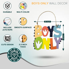 HnJOY kids room door hanging enhances door decor with a bold dinosaur motif.