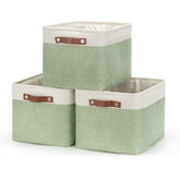 HNZIGE 3-pack storage baskets on shelf showing organized space and color coordination