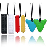 Hoaisun chew necklaces 6-pack shapes for sensory exploration and anxiety relief in daily use