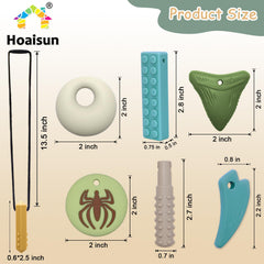 Hoaisun 7-pack chew necklace crayon texture supports teething comfort and calm